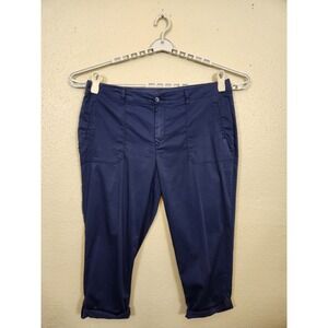 Westport Capri Pants Womens‎ 16W Blue Utility Pockets Cropped Casual